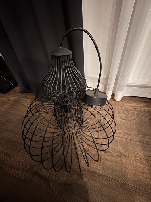 Lampa wisząca czarna drut druciana MEKNES Nowodvorski
