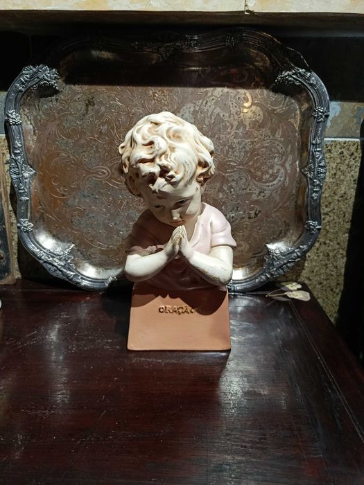 Escultura Menino Estatuária Coimbra Frutuoso 24 cm Anos 30