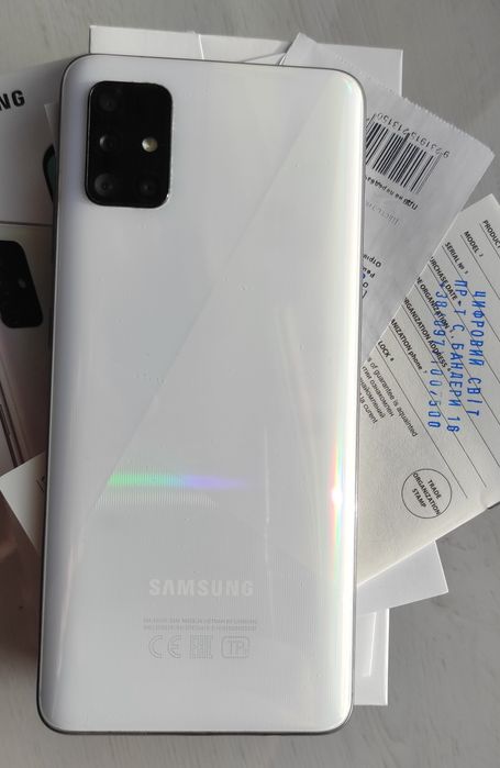 Телефон Samsung A51 4/64 gb. 6,5 дюймів, Super AMOLED екран, Білий.