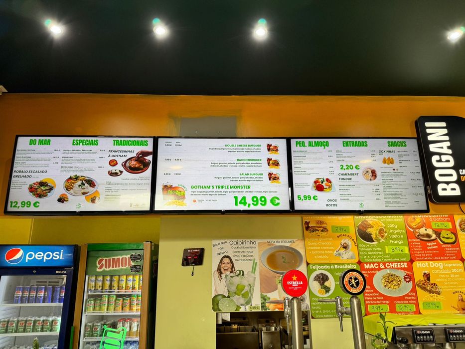 Menu Board preçário Digital TV AYOPA