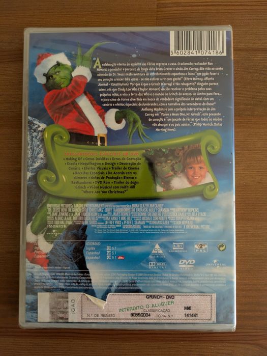 DVD NOVO e SELADO " Grinch " 2000