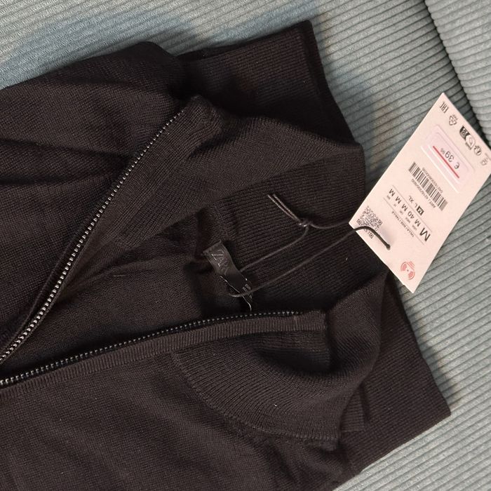 Чоловіча 1/3 zip кофта Zara, вовняний светр із блискавкою на комірі