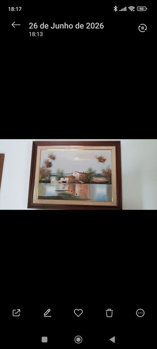 Quadro antigo pintado a óleo.