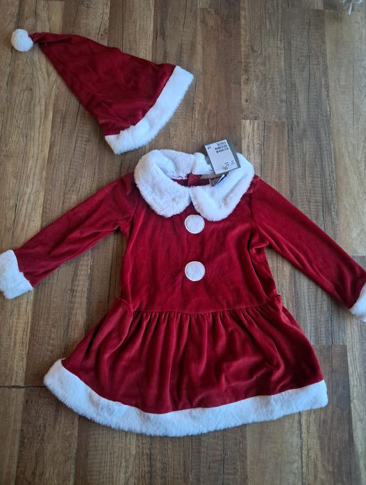 Mikołajka 110 116 Hm przebranie bal elf karnawał święta czapka mikołaj