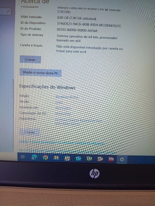 Portatil hp 15 polegadas