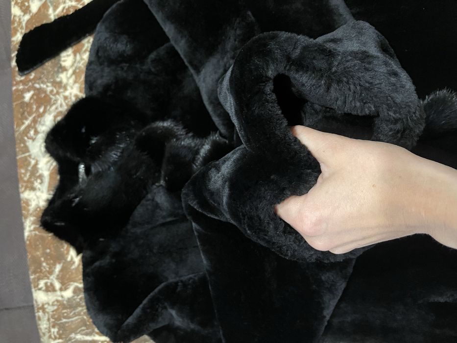 Шуба мутон с норкой