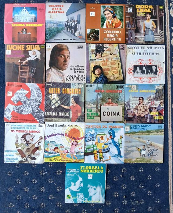 Singles musica portuguesa : Lote 100 unidades