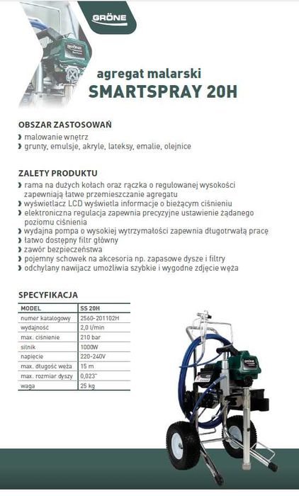 Agregat malarski Grone Smart Spray 20 H Malarka SMARTSPRAY 20L