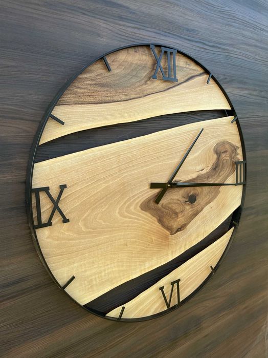 Zegar drewniany w stylu LOFT 90 cm