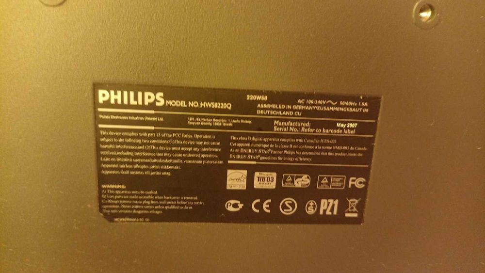 Monitor Philips 22cali HWS820Q