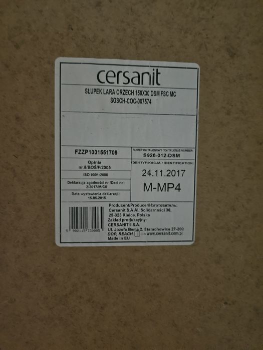 Słupek łazienkowy orzech 150x30x25 (w/sz/g)