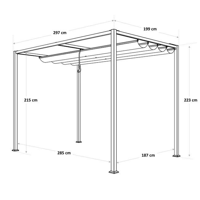 Pérgola de aço 2X3M