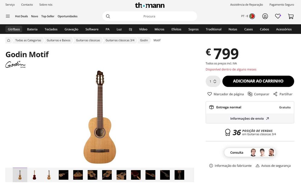 Godin Guitarra Parlor Nylon