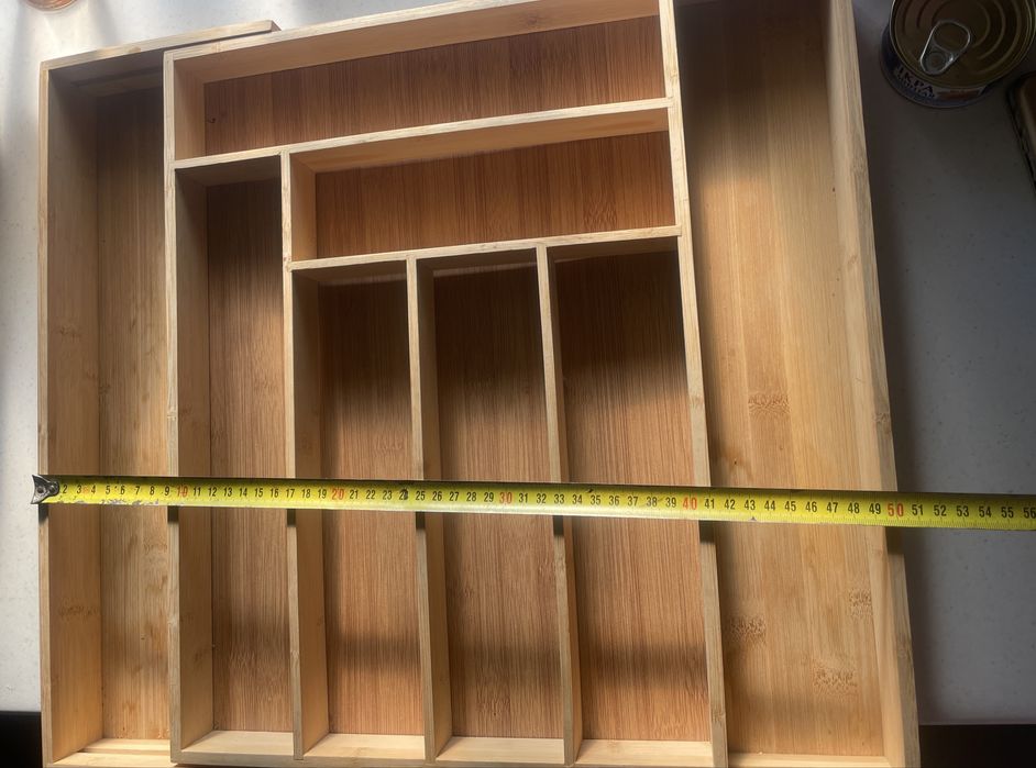 органайзер великий розсувний для столових приборів бамбук