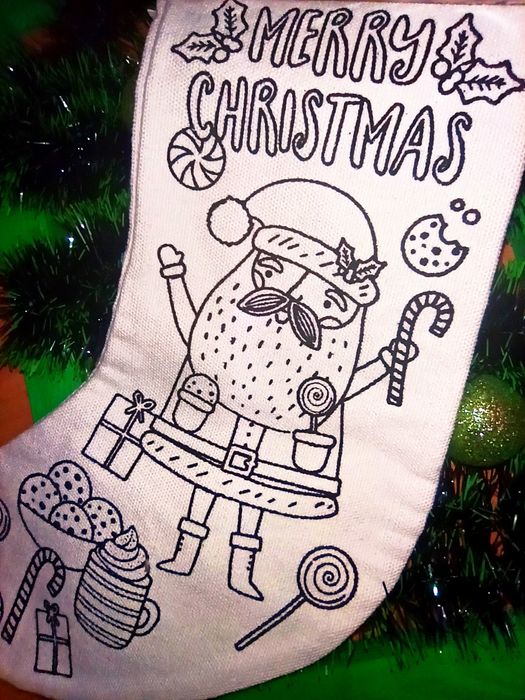 Новорічний чобіток шкарпетка новогодний носок сапожок набір творчості