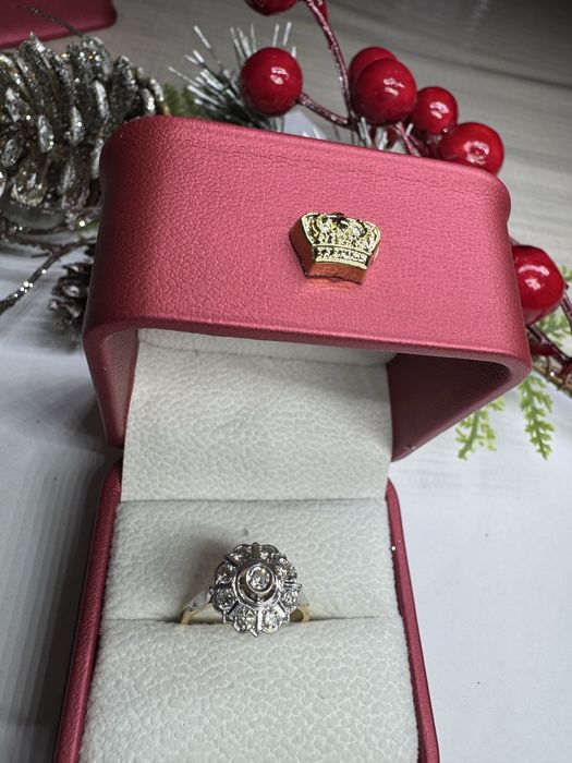 Золотое кольцо с бриллиантами малинка ссср 585