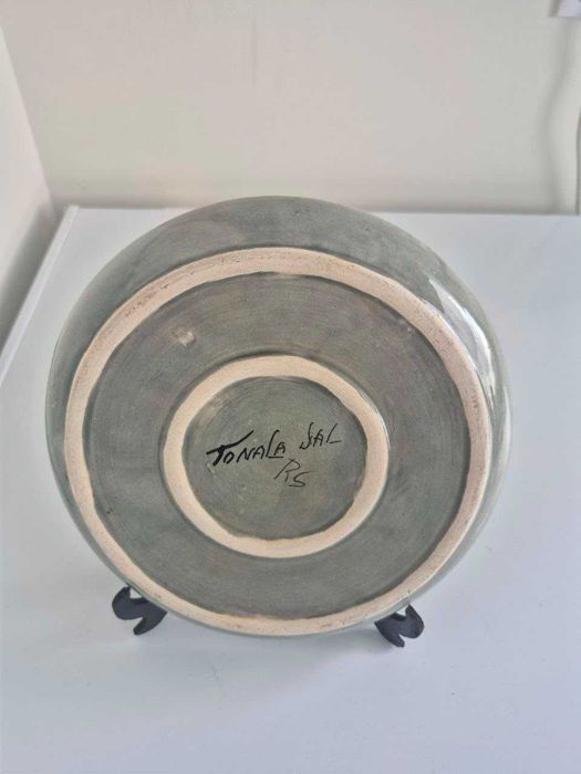 Prato Decorativo em Cerâmica Mexicana Tonalá Jalisco Pintado à Mão – Cabo San Lucas – 22 cm
