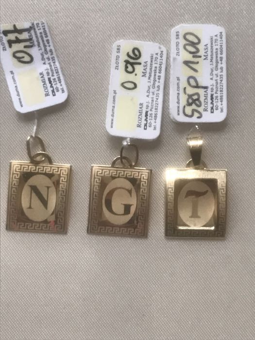 Literka złota 585 nowa