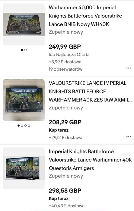 Warhammer 40k Imperial Knights Battleforce: Valourstrike Lance
