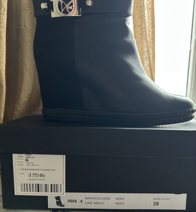 Ботинки зимові шкіряні р. 39 на натуральному хутрі Італія