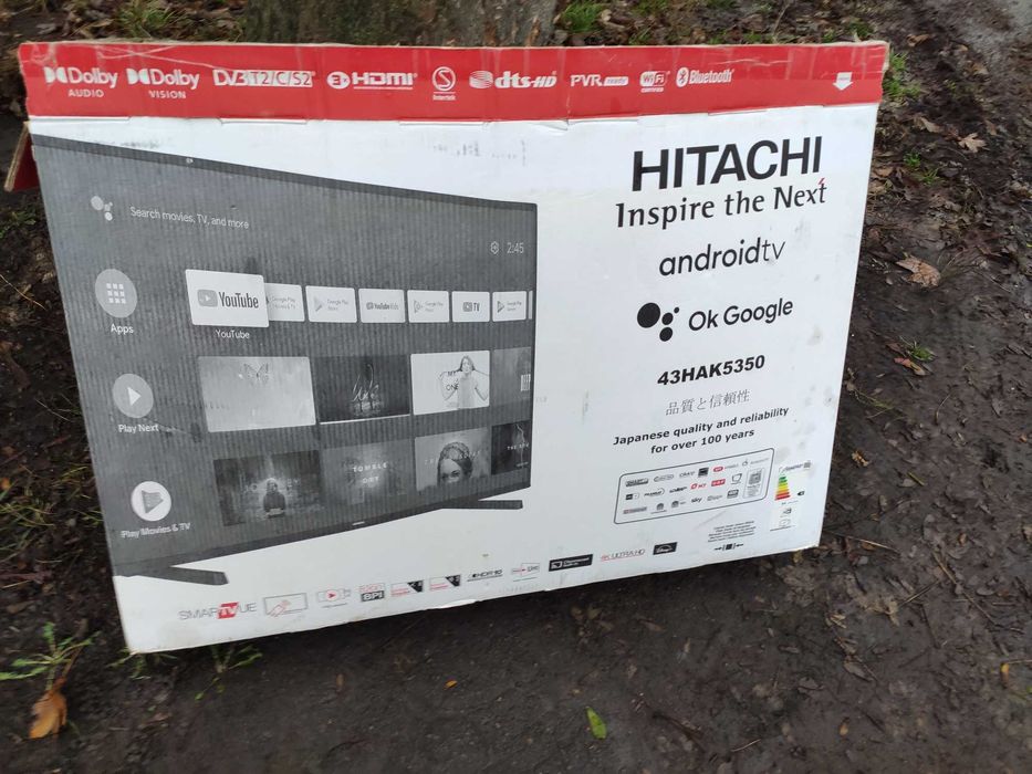 Тв - HITACH Размеры упаковки (ШxВxГ): 108,5 см x 71,0 см x 15,4 см