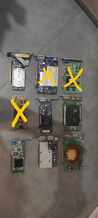 Retro karty graficzne nvidia, ati i inne