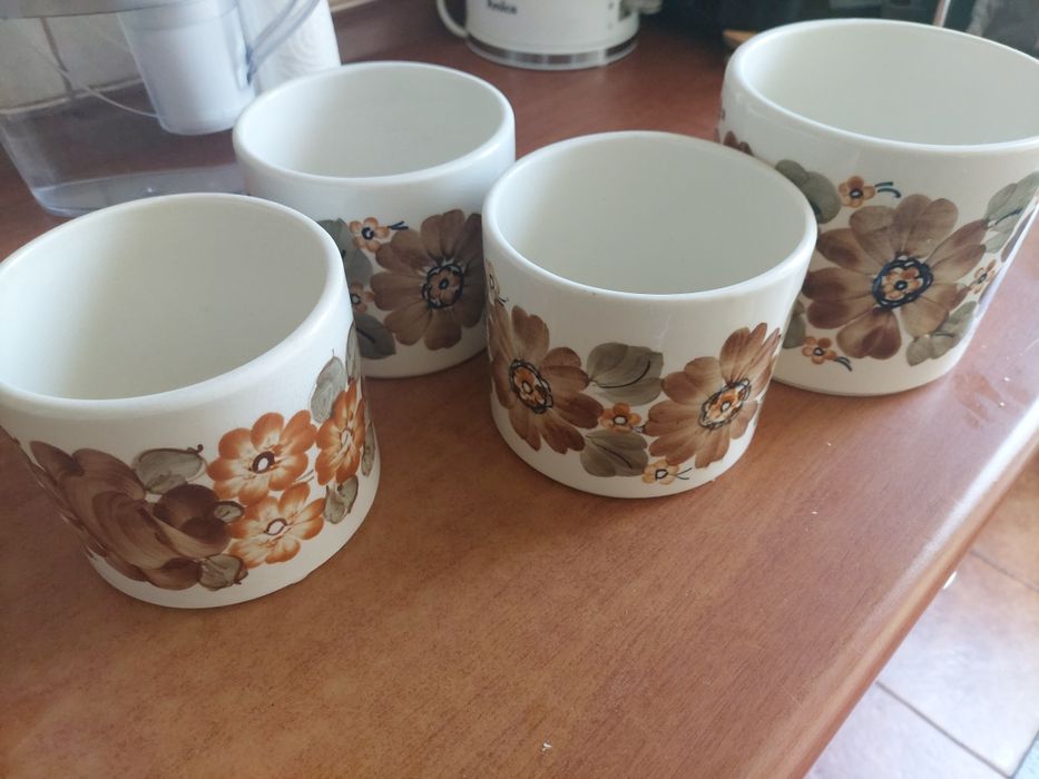 Zestaw donice osłonki  fajans Włocławek vintage
