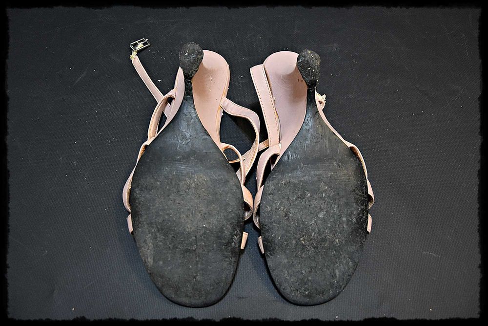 Różowe, pudrowe sandały na obcasie, klapki, rozmiar 40