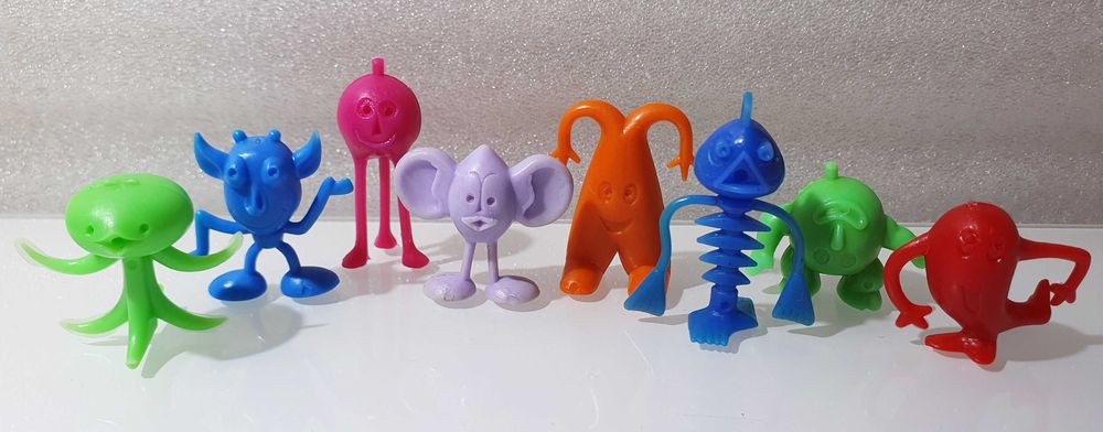 Antiga Coleção Completa ~ ” CRATER CRITTERS ” ~ 8 Monocromáticos Brinde Kellogg´s Anos 70.