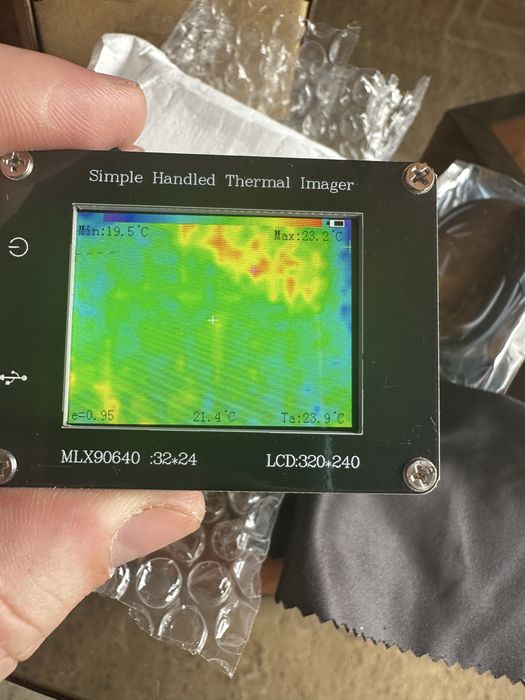 Тепловізор Simple Handheld MLX90640 з чорним екраном 2,8 дюйма для безконтактного вимірювання температури