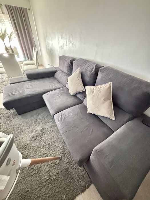 Sofá 3 lugares com Chaise Longue à Direita