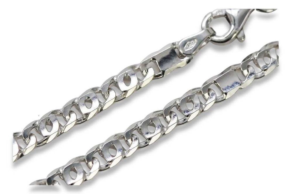 Łańcuszek z białego złota 14k 585 Tygrysie oko włoski cc065w Warszawa