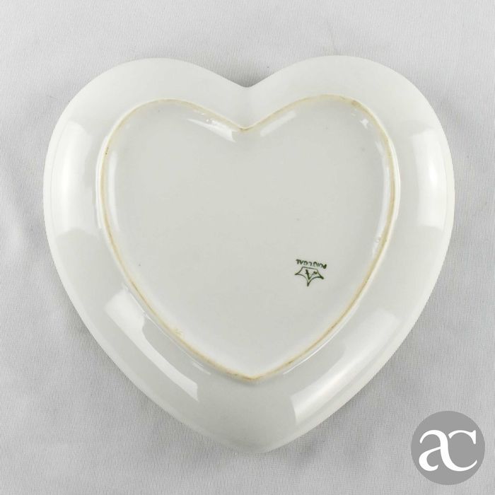 Cinzeiro porcelana Artibus, em forma de coração, decoração paisagem