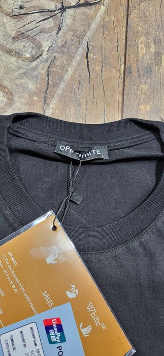 Off white czarna koszulka męska młodzieżowa t-shirt bawełna premium L