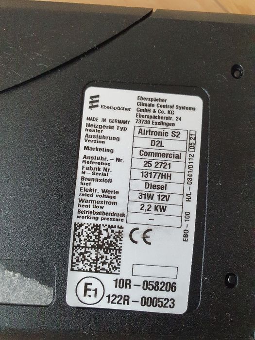 Eberspacher Airtronic s2 D2L 12 вольт автономка вебасто 21 рік