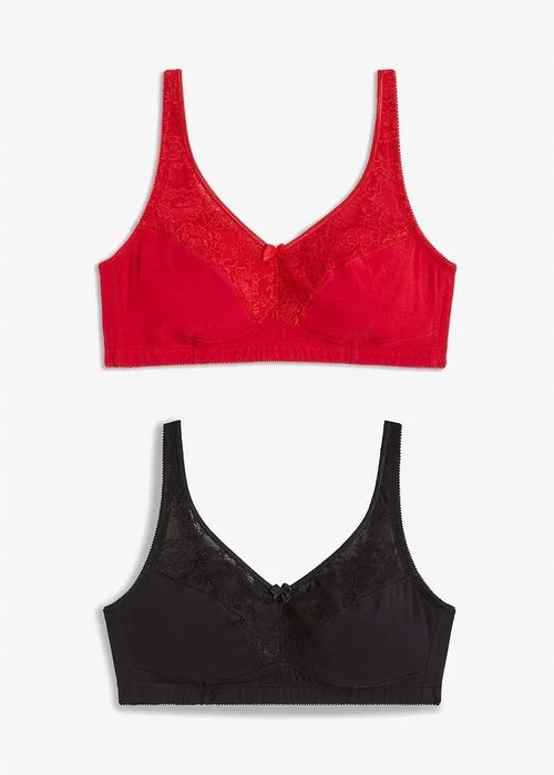 B.P.C 2-pak biustonoszy miękkich bez fiszbin z koronką ^75C