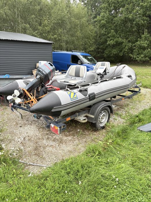 Ponton motorowy zodiac, yamaha 20, przyczepa suski
