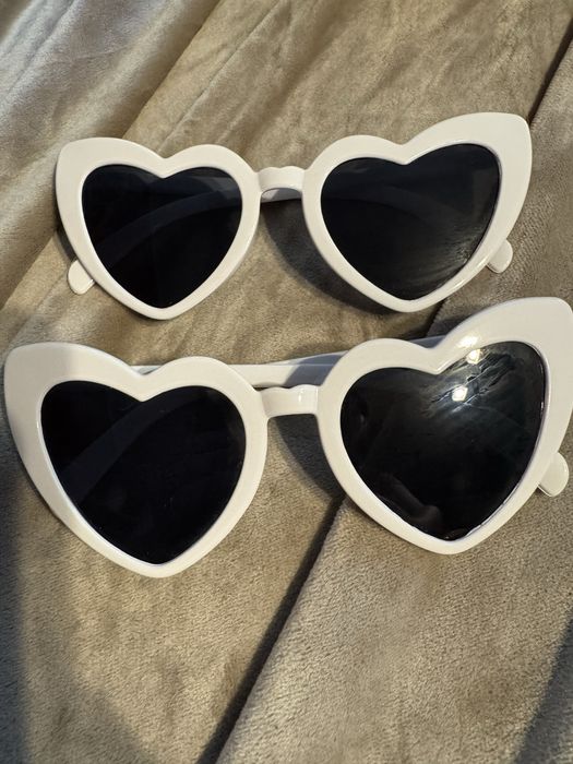 Okulary białe serca