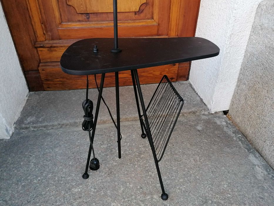 Lampa Stojąca Stolik Gazetnik PRL Lata 1960