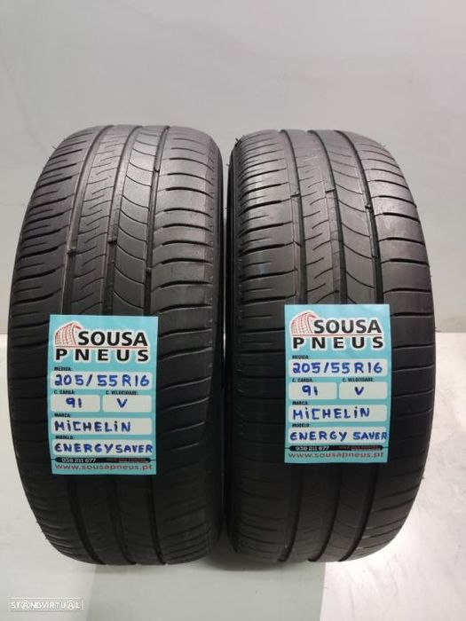 2 pneus semi novos 205-55r16 michelin - oferta dos portes
