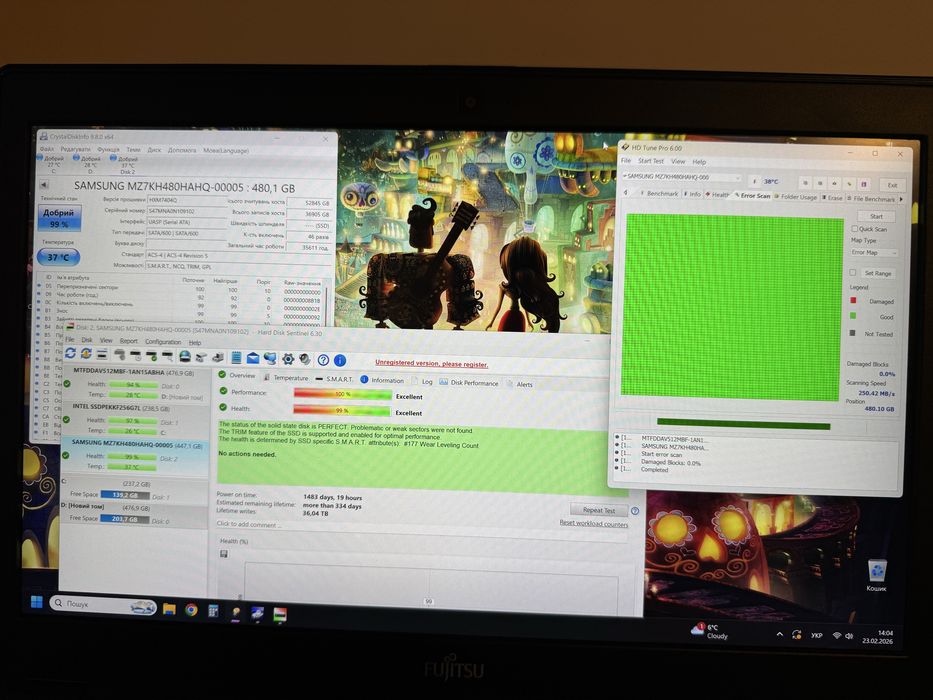 SSD SATA 2.5" 480Gb / 500Gb Samsung, WD, SanDisk
