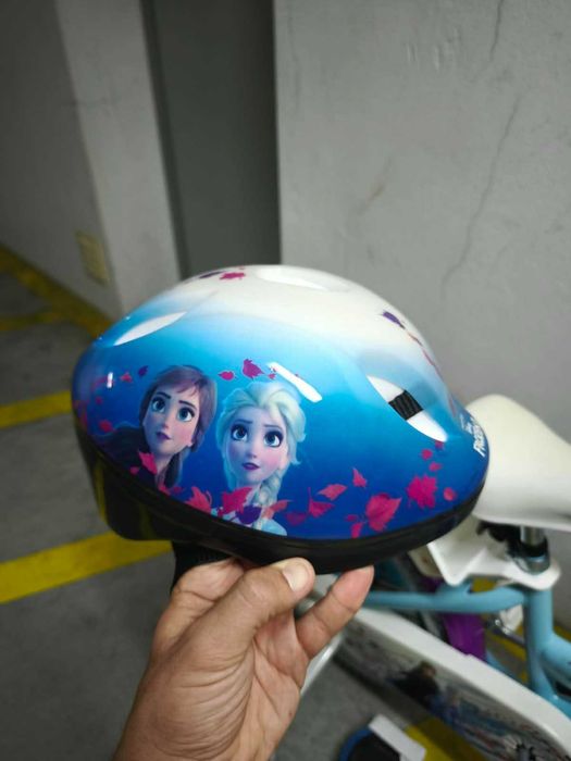 Bicicleta Frozen NOVA com Capacete, Joelheiras e Cotoveleiras