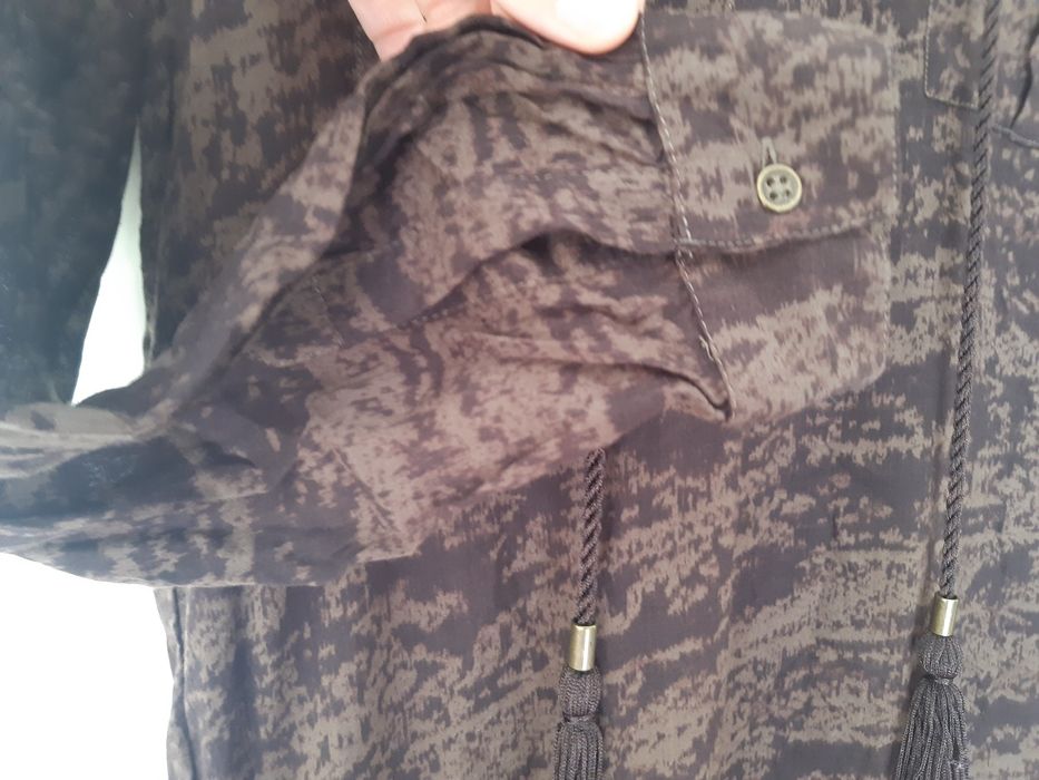 Tunika koszula sukienka zielono czarna