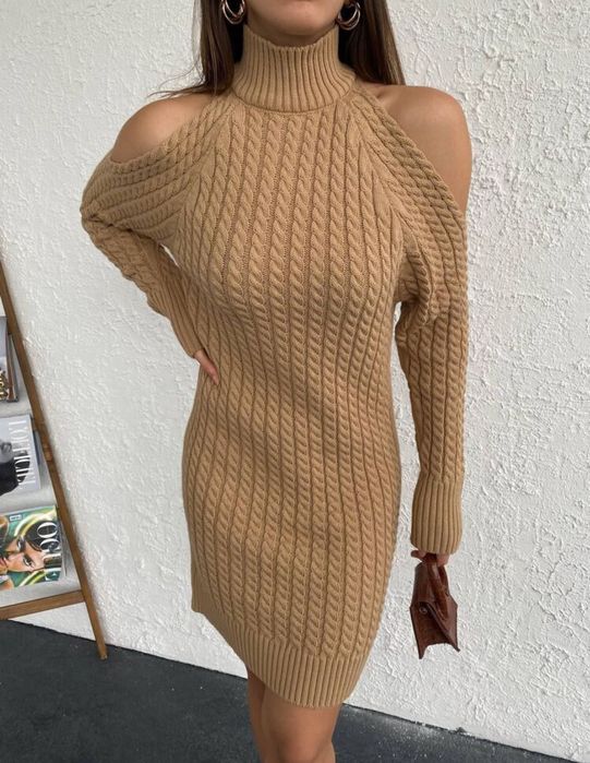 Вʼязана сукня у беж кольорі s-m