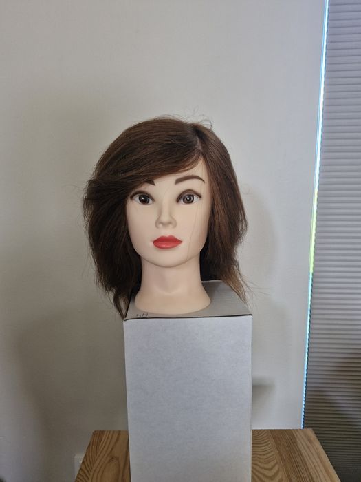 Główka fryzjerska włos ludzki + statw