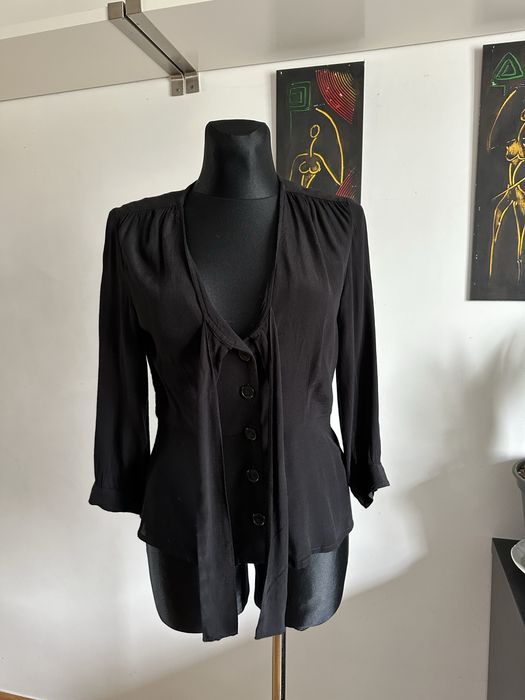 Elegancka koszula czarna Monki z wiazaniem