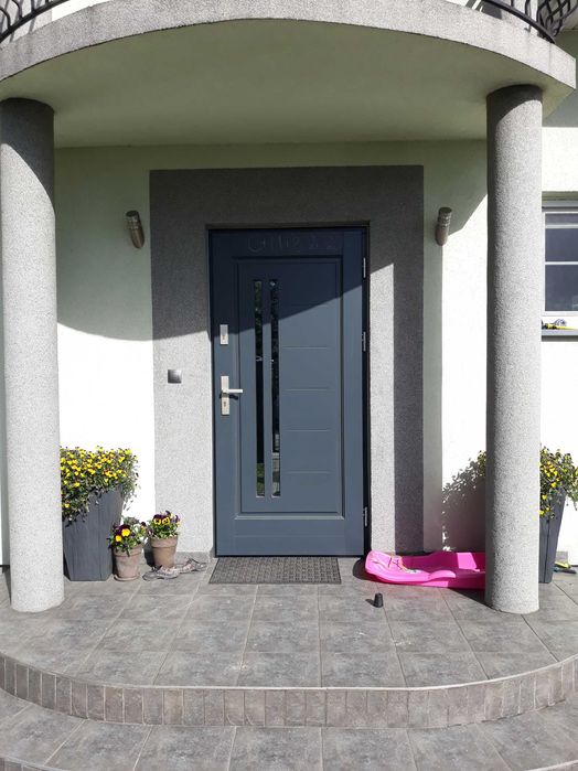 Drzwi zewnętrzne drewniane 78 orzech/antracyt!Od ręki!Czyste powietrze