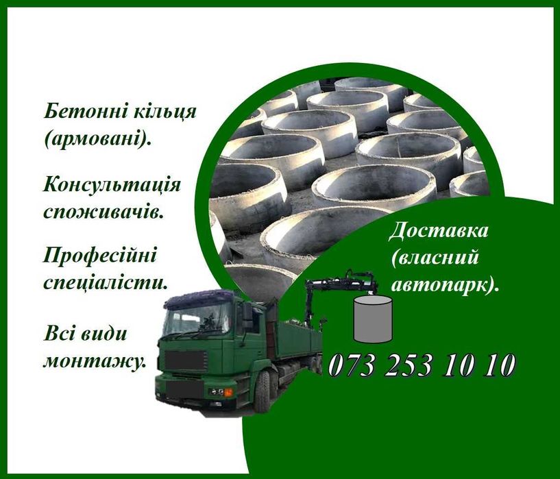Кільця залізо-бетонні 07х03. Септик. Бетонні кільця
