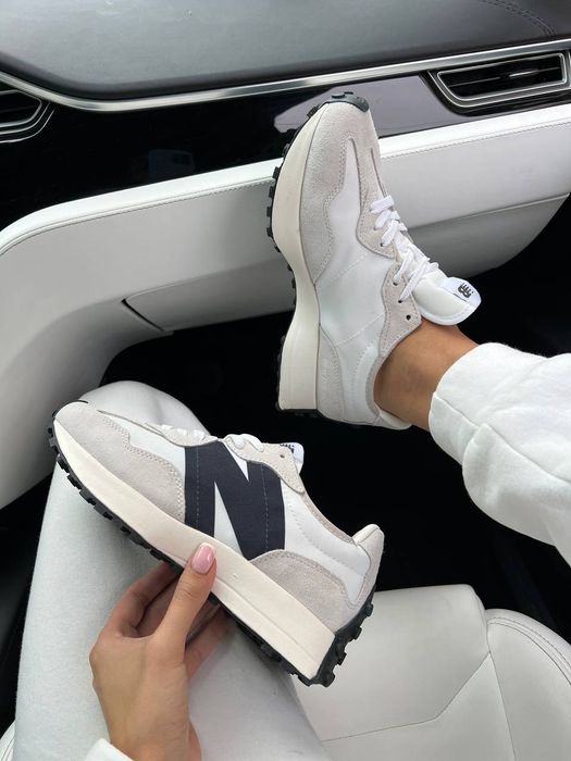 Кросівки Кроссовки New Balance 327 White Black Чорний Білий Кросовки демісезон