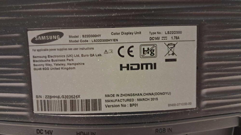 Ecrã 22 polegadas pc